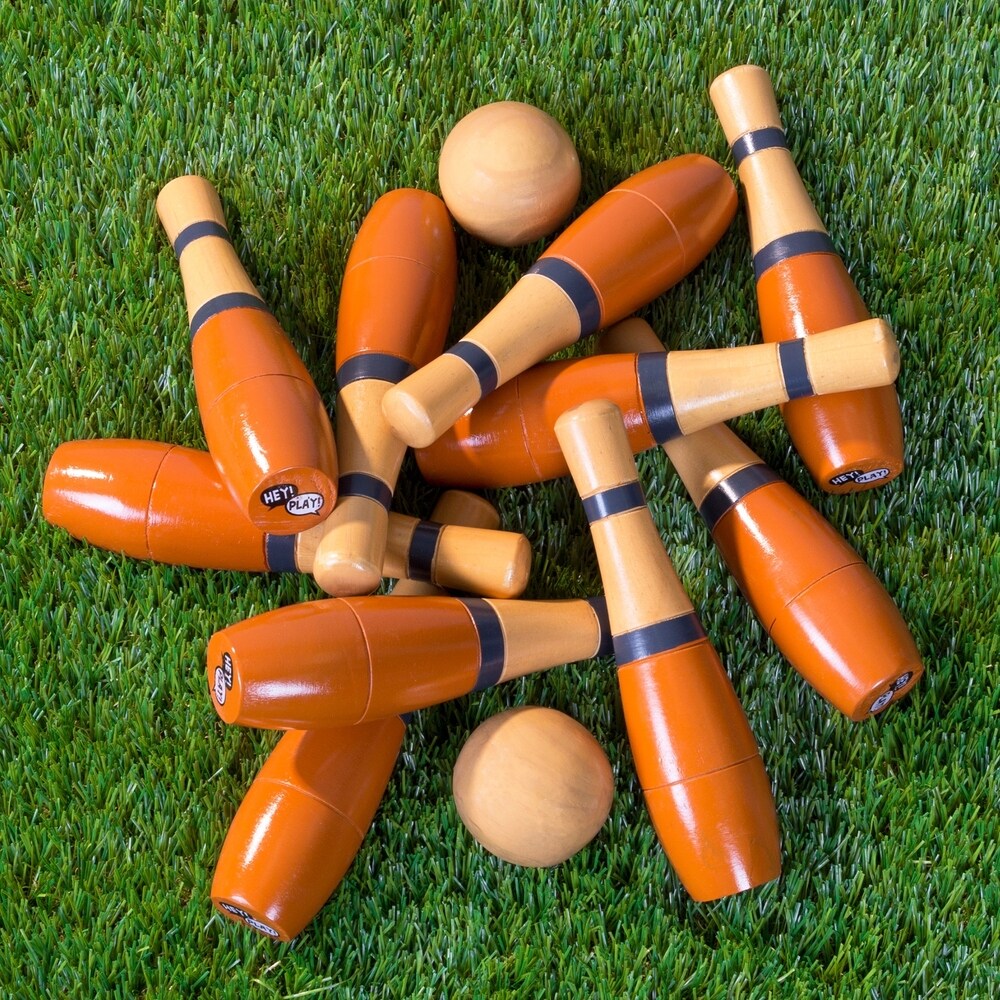 Lawn Bowling, 8 inch Wooden Lawn Game by Hey! Play!