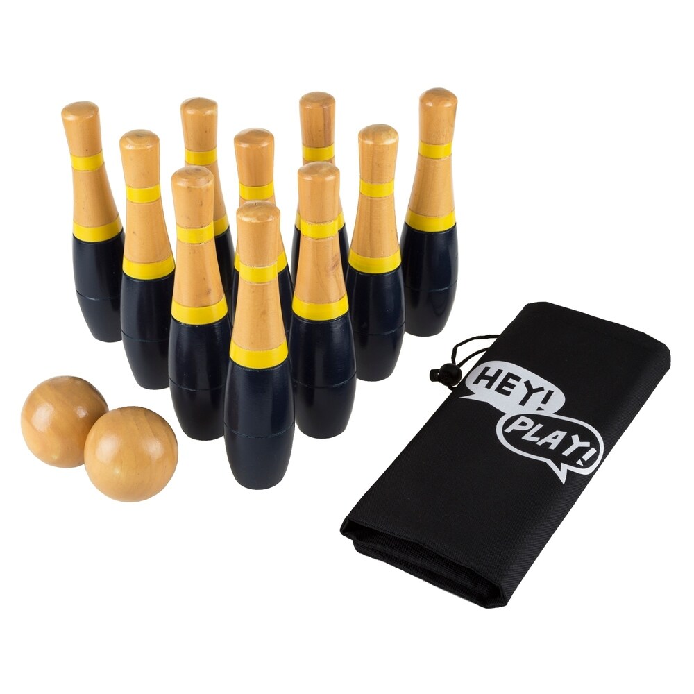 Lawn Bowling, 8 inch Wooden Lawn Game by Hey! Play!