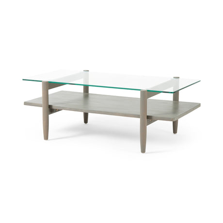 Leddy Acacia and Tempered Glass Coffee Table by Christopher Knight Home