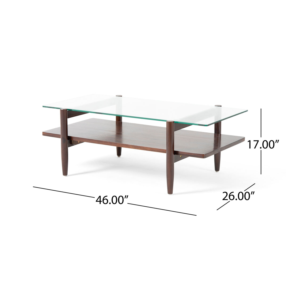 Leddy Acacia and Tempered Glass Coffee Table by Christopher Knight Home