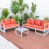 3-Piece Outdoor Aluminum Sectional Set in White Frame Chelsea Series