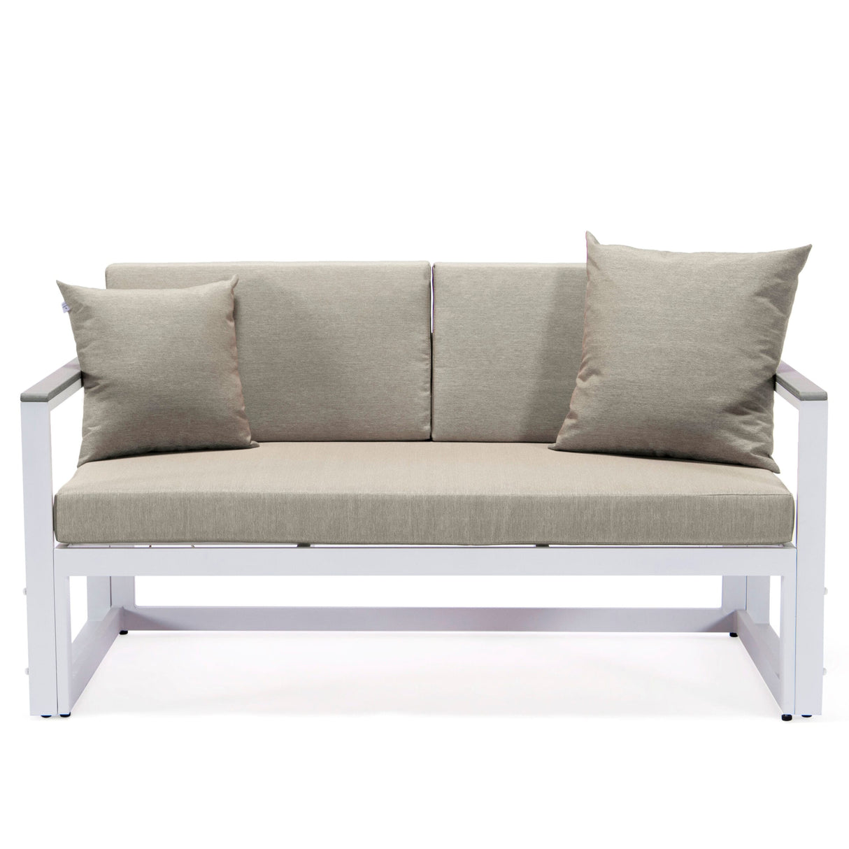 3-Piece Outdoor Aluminum Sectional Set in White Frame Chelsea Series