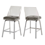 Lennox Velvet Counter Height Stools (Set of 2) by iNSPIRE Q Bold