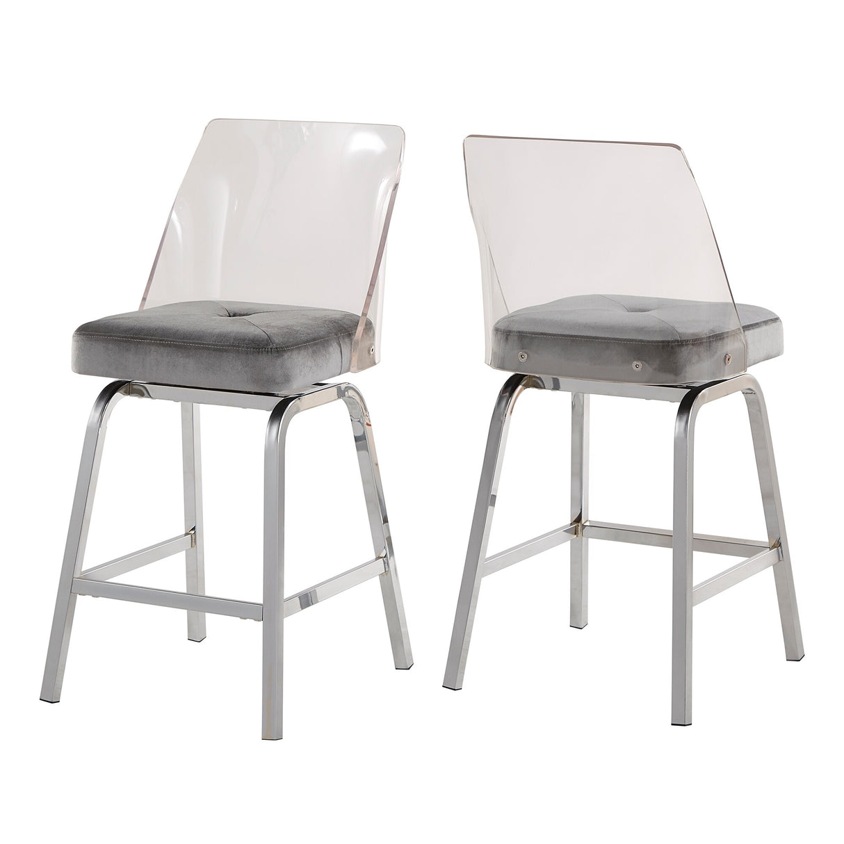 Lennox Velvet Counter Height Stools (Set of 2) by iNSPIRE Q Bold