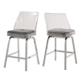 Lennox Velvet Counter Height Stools (Set of 2) by iNSPIRE Q Bold