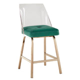 Lennox Velvet Counter Height Stools (Set of 2) by iNSPIRE Q Bold