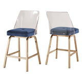 Lennox Velvet Counter Height Stools (Set of 2) by iNSPIRE Q Bold