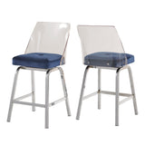 Lennox Velvet Counter Height Stools (Set of 2) by iNSPIRE Q Bold