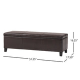 Lucinda Faux Leather Storage Bench by Christopher Knight Home - 51.25" L x 17.50" W x 16.25" H