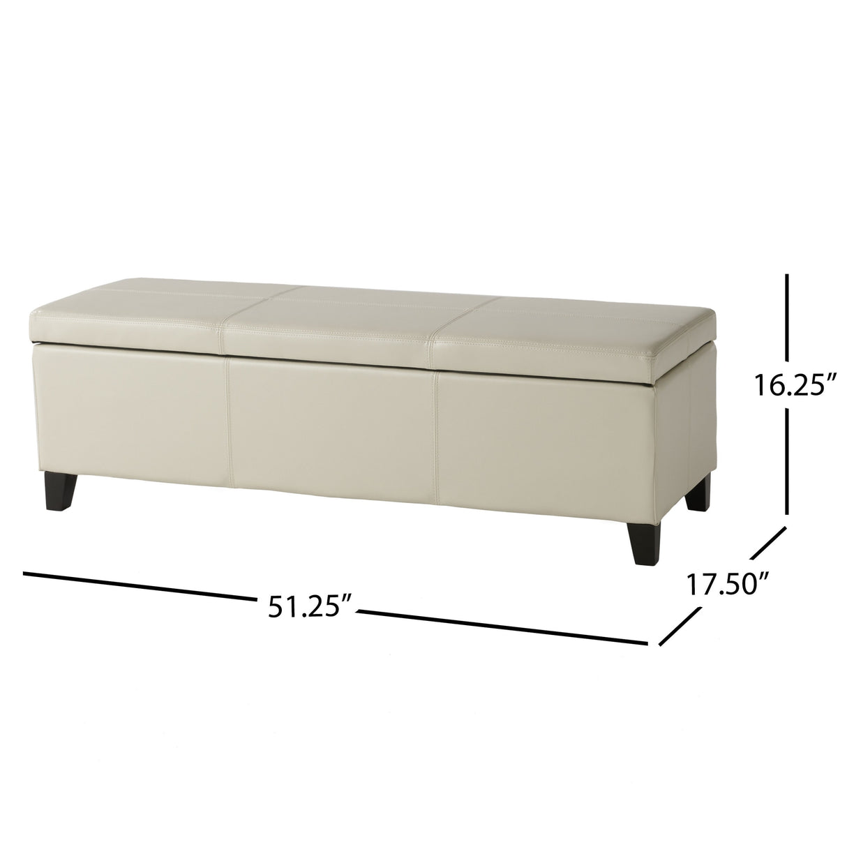 Lucinda Faux Leather Storage Bench by Christopher Knight Home - 51.25" L x 17.50" W x 16.25" H