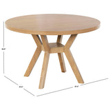 Luis 48-inch Round Wood Dining Table - Natural - 48Wx48Dx30H