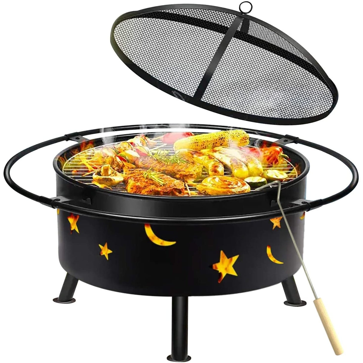 Goldlow 30" Round Steel Wood Burning Fire Pit