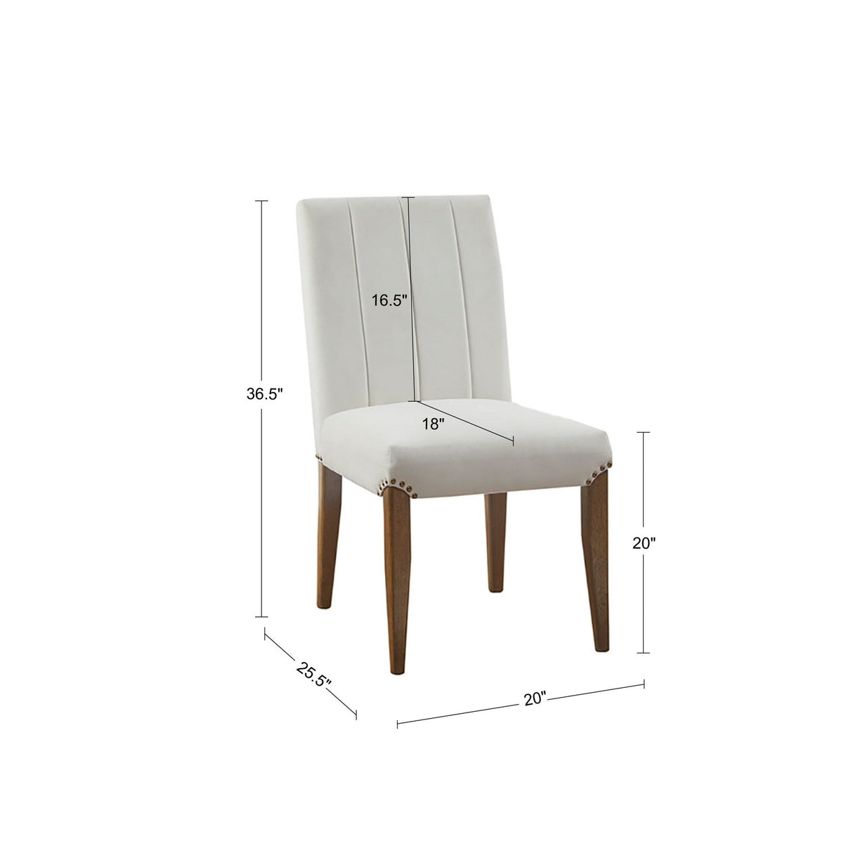 Madison Park Abel Cream Channel Tufting Dining Chair (Set of 2)