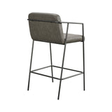 Madison Park Dunas Brown Faux Leather Counter Stool with Metal Frame