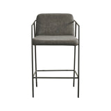 Madison Park Dunas Brown Faux Leather Counter Stool with Metal Frame