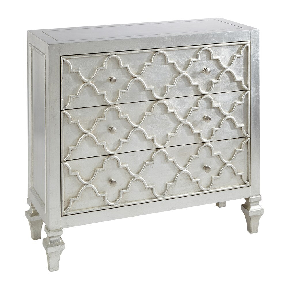 Madison Park Greyson Antique Silver 3-Drawer Chest