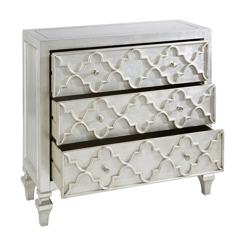 Madison Park Greyson Antique Silver 3-Drawer Chest