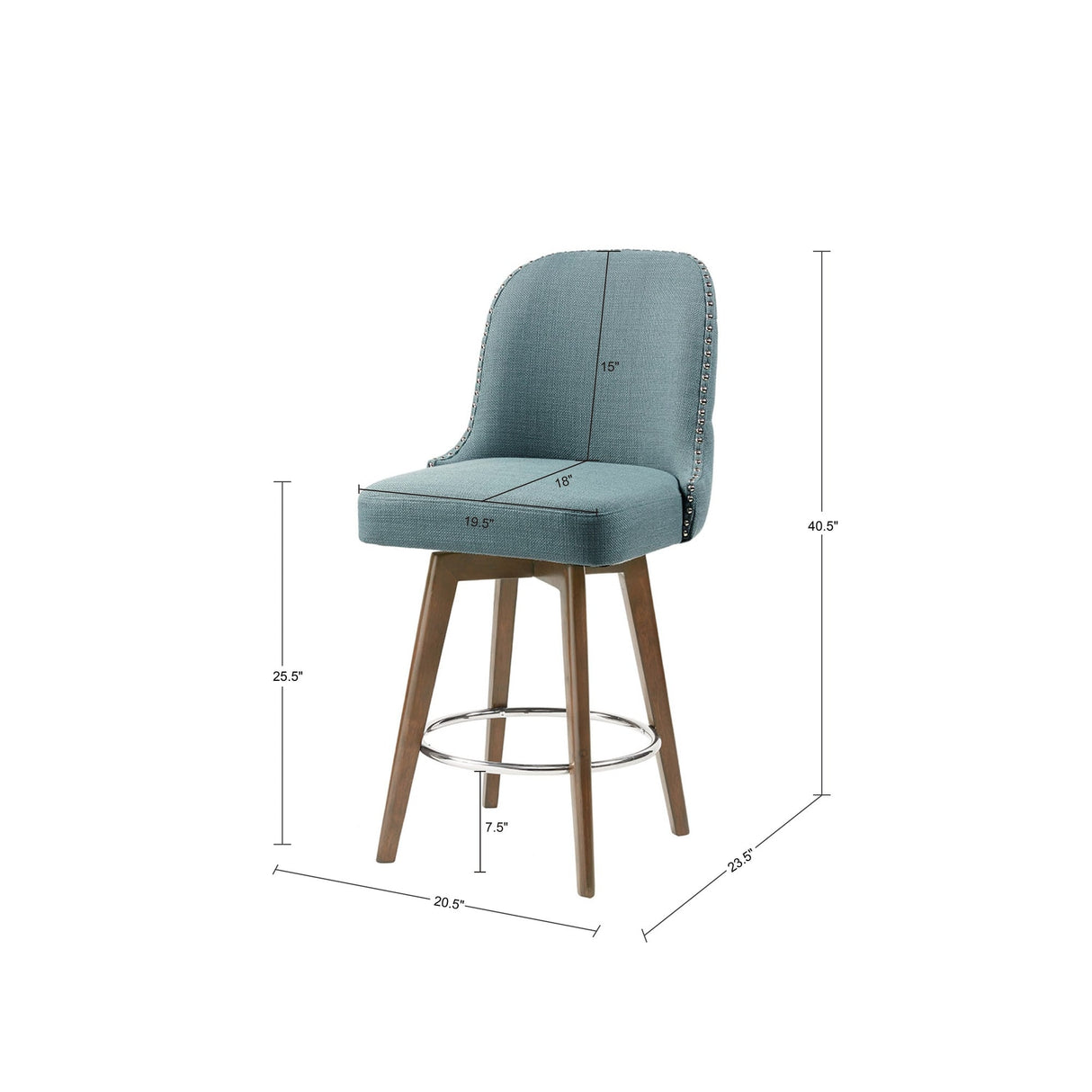 Madison Park Heyes Counter Stool with 360 degree Swivel Seat