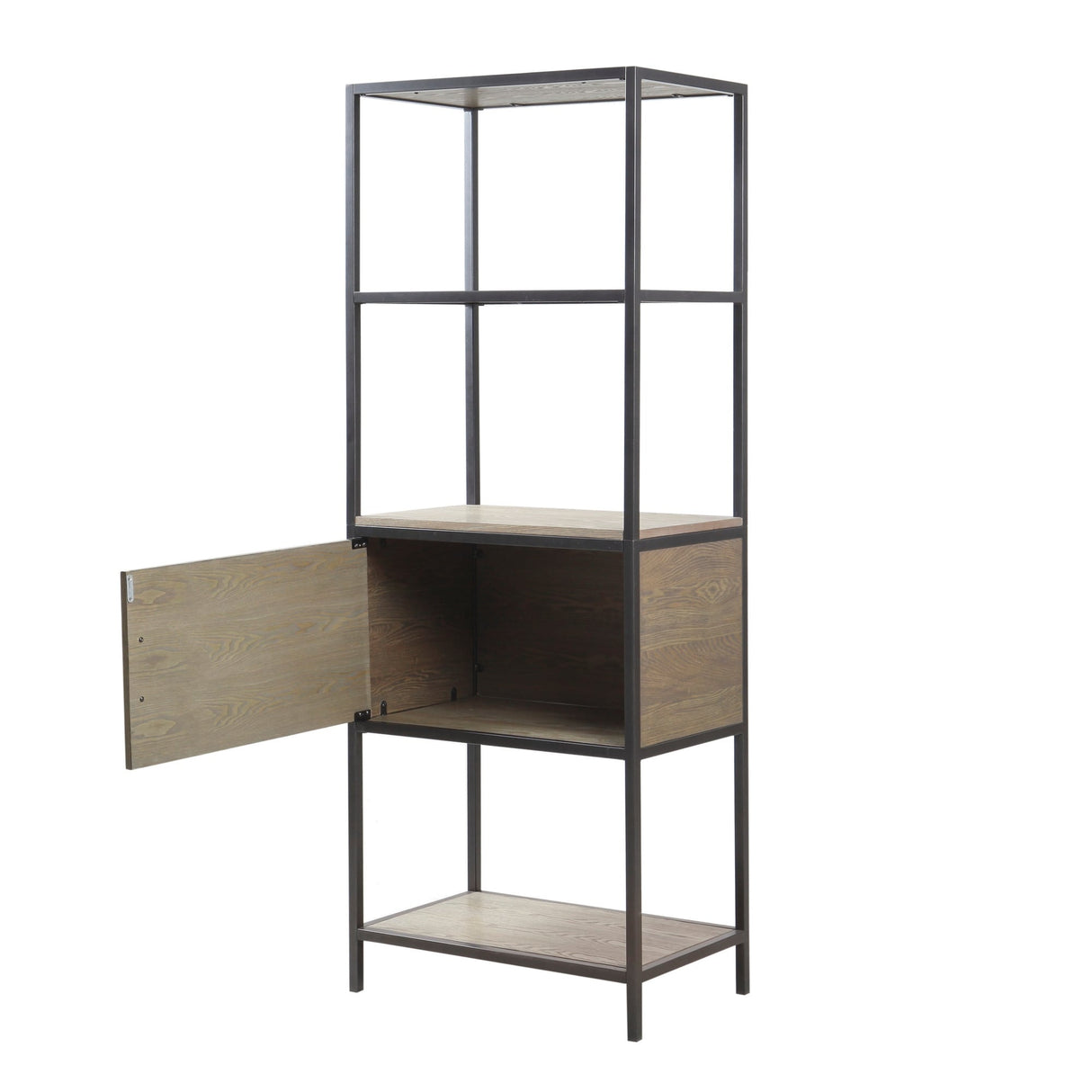 Madison Park Pagosa Grey 3-Shelf Bookcase with Storage Cabinet