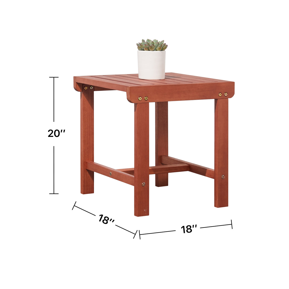 Malibu Outdoor Patio Dining Table Natural Wood Finish Coffee Table Weather-Resistant Side Table for Outdoor Garden