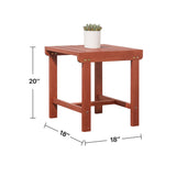 Malibu Outdoor Patio Dining Table Natural Wood Finish Coffee Table Weather-Resistant Side Table for Outdoor Garden