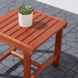 Malibu Outdoor Patio Dining Table Natural Wood Finish Coffee Table Weather-Resistant Side Table for Outdoor Garden