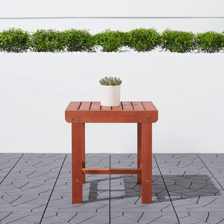 Malibu Outdoor Patio Dining Table Natural Wood Finish Coffee Table Weather-Resistant Side Table for Outdoor Garden