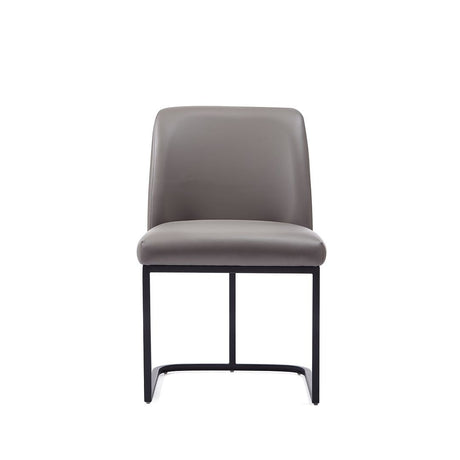 Manhattan Comfort Serena Faux Leather Dining Chair in Light Grey