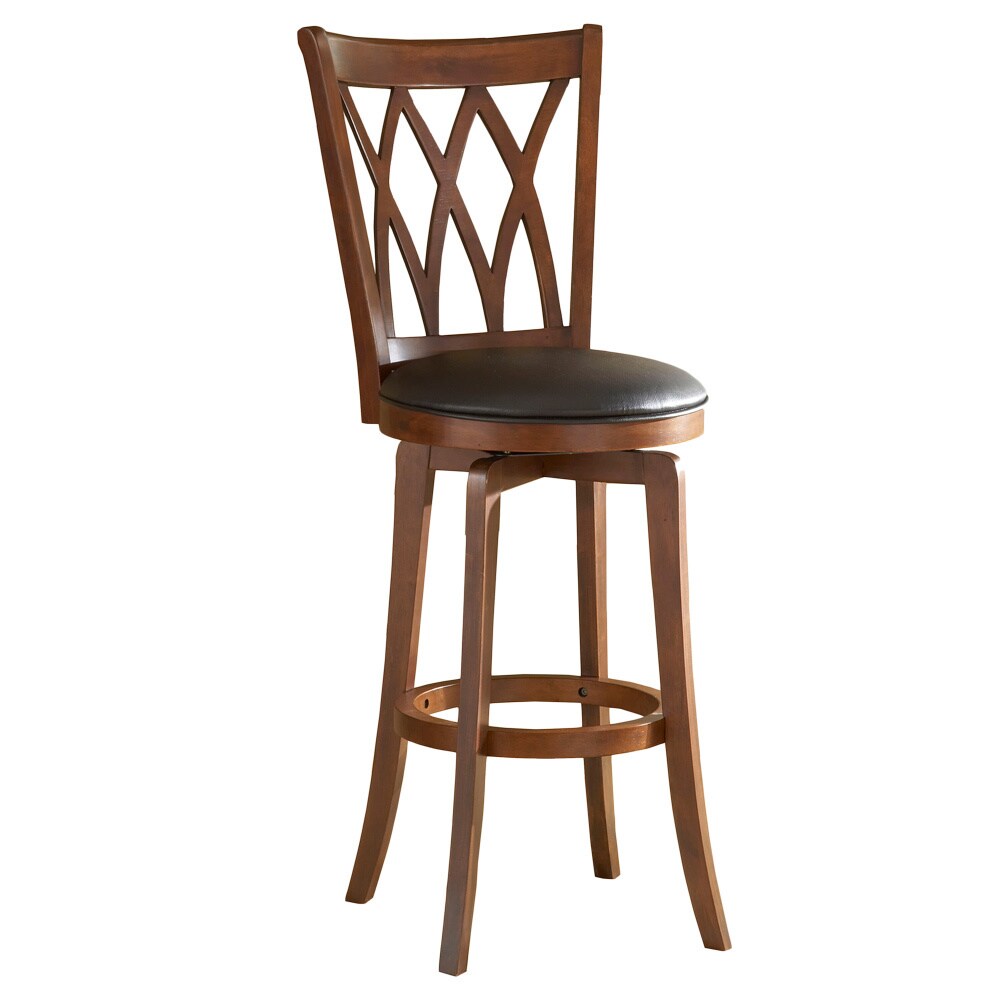 'Mansfield' Brown Cherry Criss-cross Back Stool