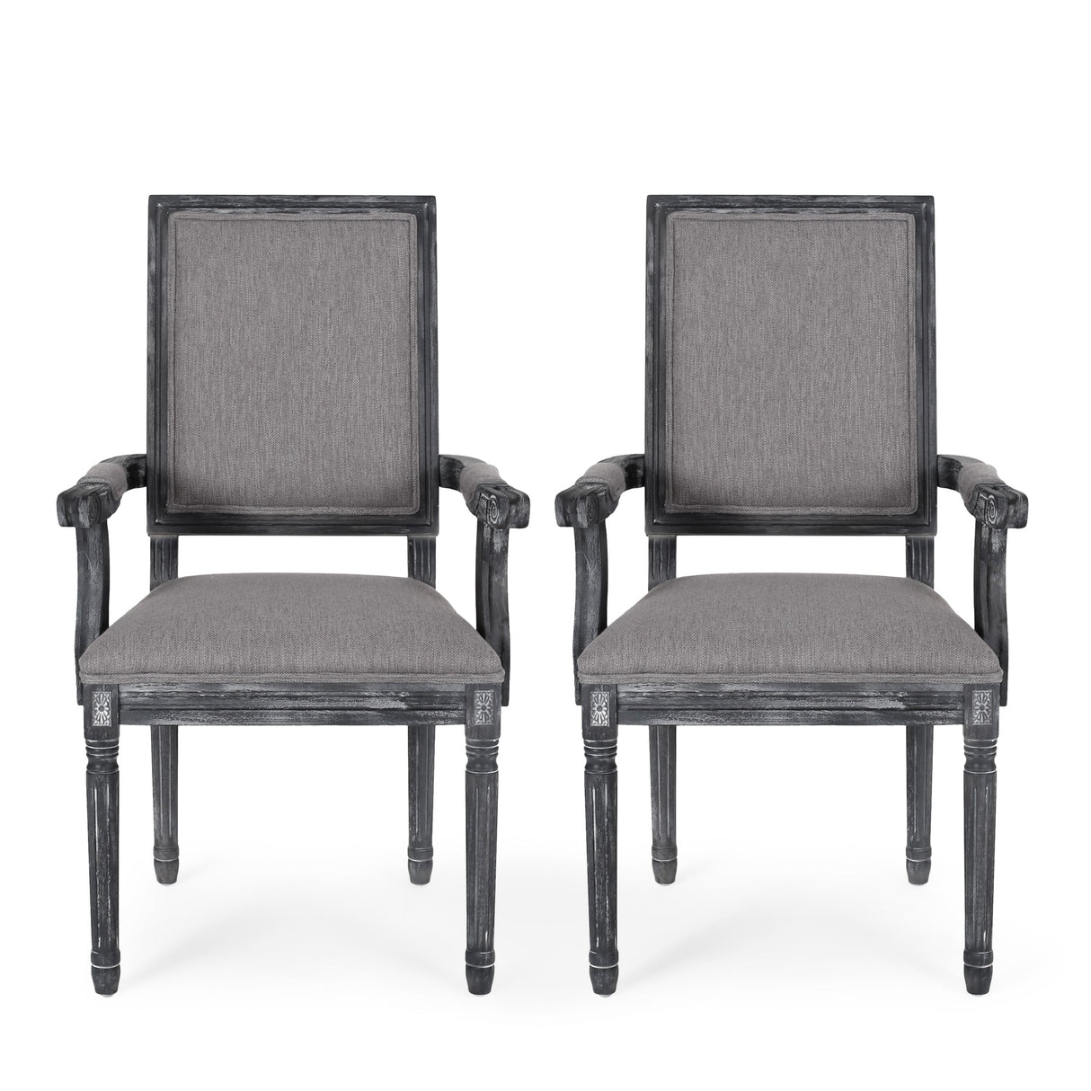 Maria French Country Upholstered Dining Chairs by Christopher Knight Home - 23.75" L x 23.75" W x 39.75" H