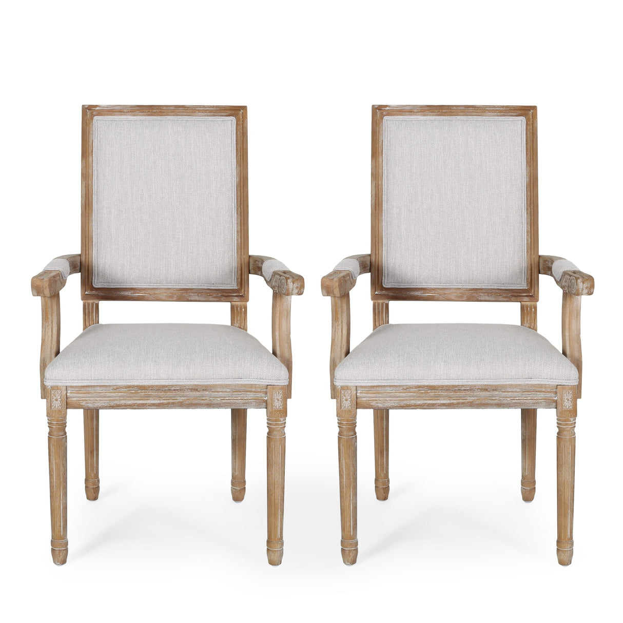 Maria French Country Upholstered Dining Chairs by Christopher Knight Home - 23.75" L x 23.75" W x 39.75" H