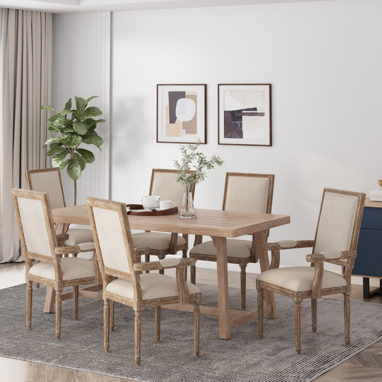 Maria French Country Upholstered Dining Chairs by Christopher Knight Home - 23.75" L x 23.75" W x 39.75" H