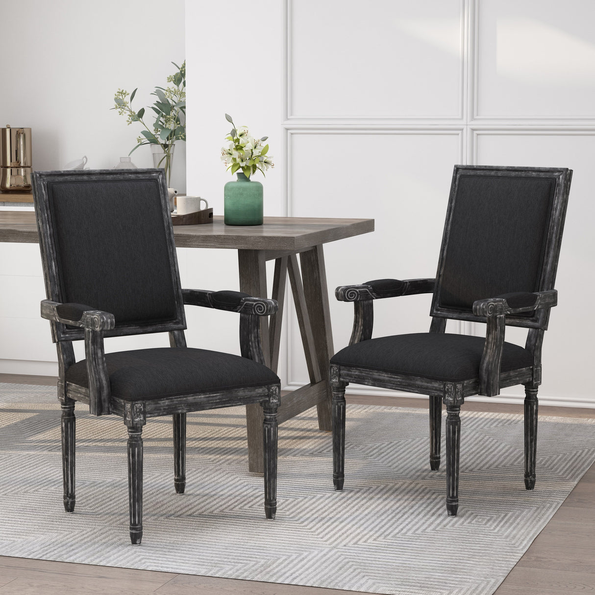 Maria French Country Upholstered Dining Chairs by Christopher Knight Home - 23.75" L x 23.75" W x 39.75" H