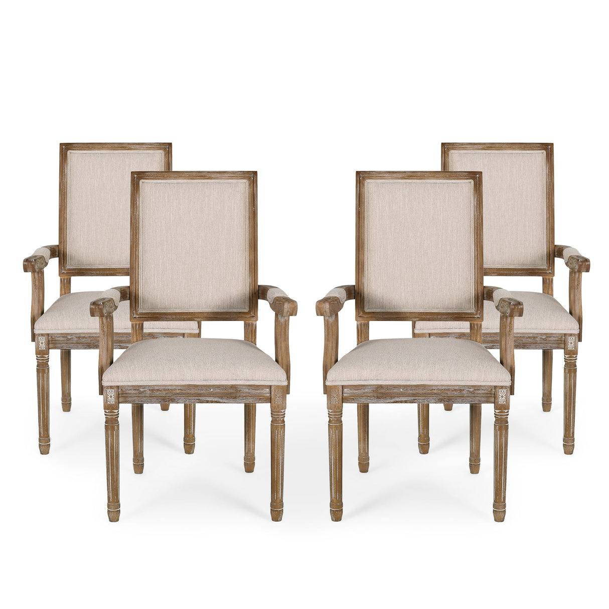 Maria French Country Upholstered Dining Chairs by Christopher Knight Home - 23.75" L x 23.75" W x 39.75" H