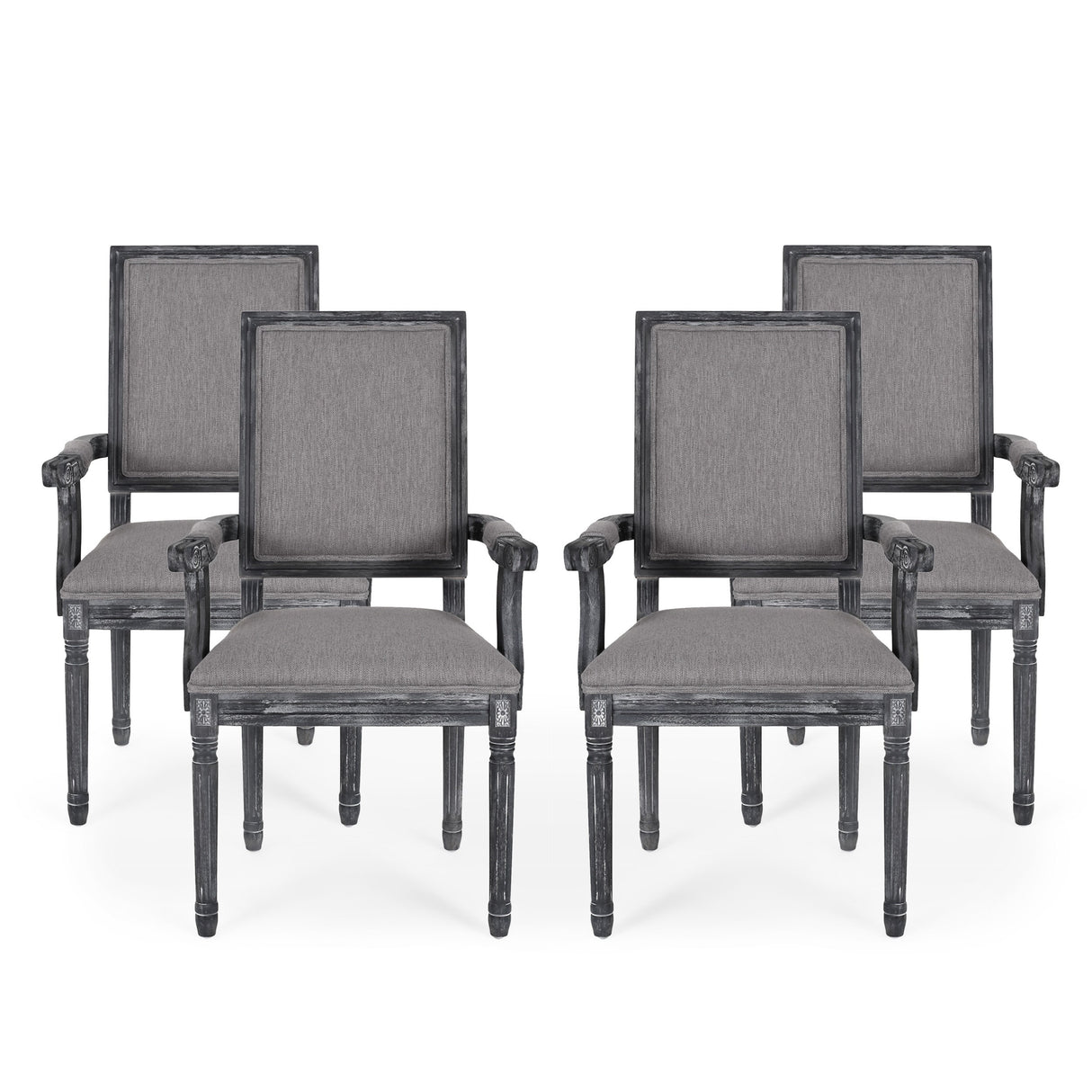 Maria French Country Upholstered Dining Chairs by Christopher Knight Home - 23.75" L x 23.75" W x 39.75" H