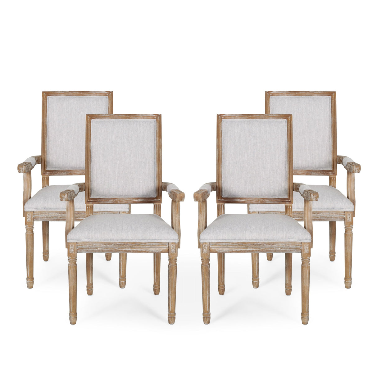 Maria French Country Upholstered Dining Chairs by Christopher Knight Home - 23.75" L x 23.75" W x 39.75" H