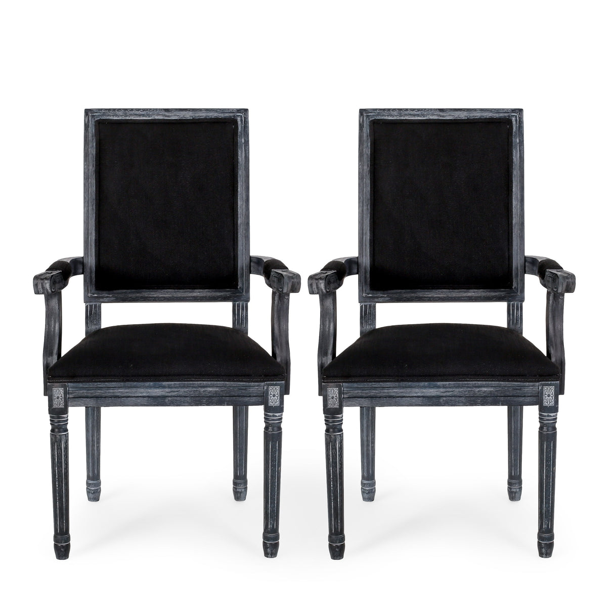 Maria French Country Upholstered Dining Chairs by Christopher Knight Home - 23.75" L x 23.75" W x 39.75" H