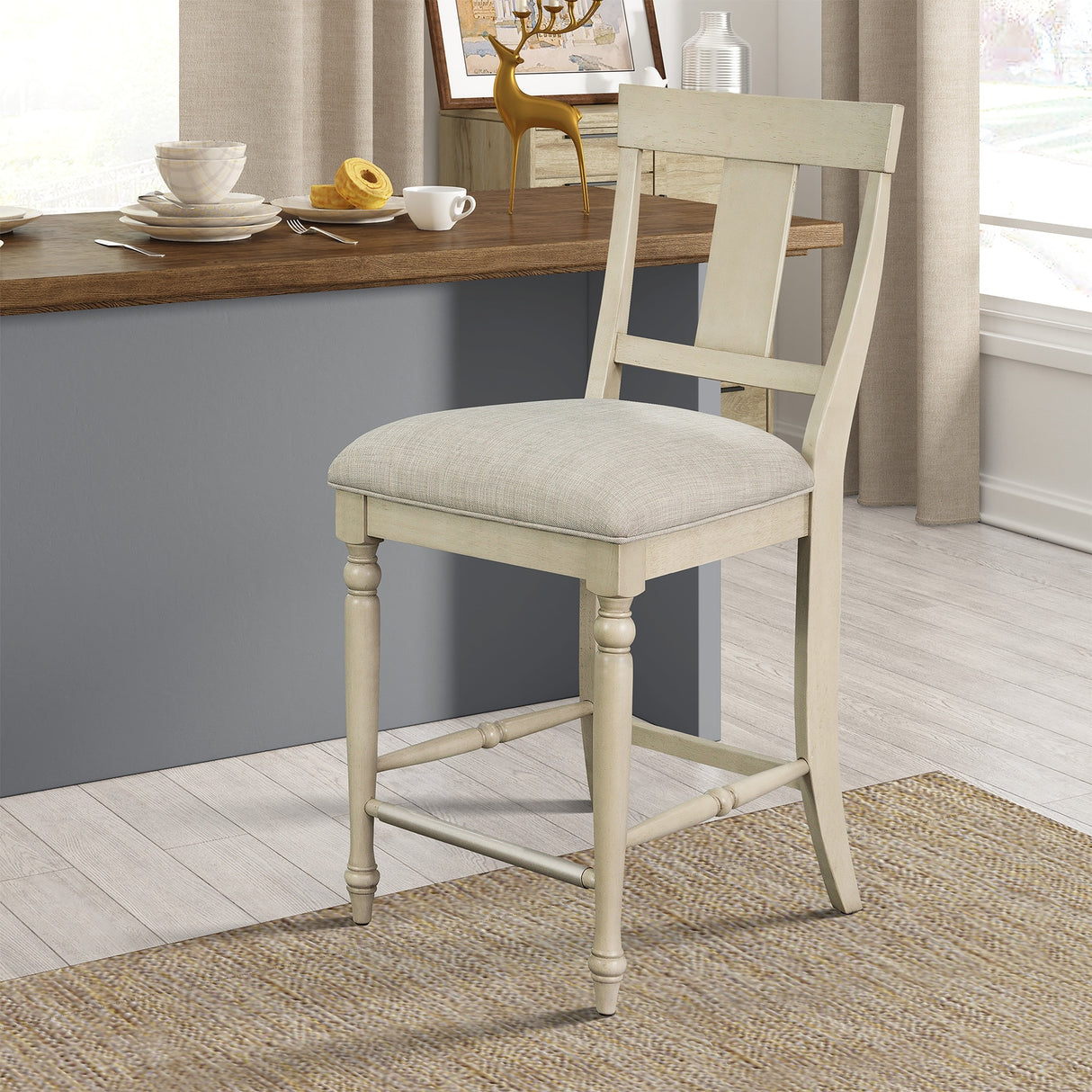 Martha Stewart Fiona Light Grey Counter stool