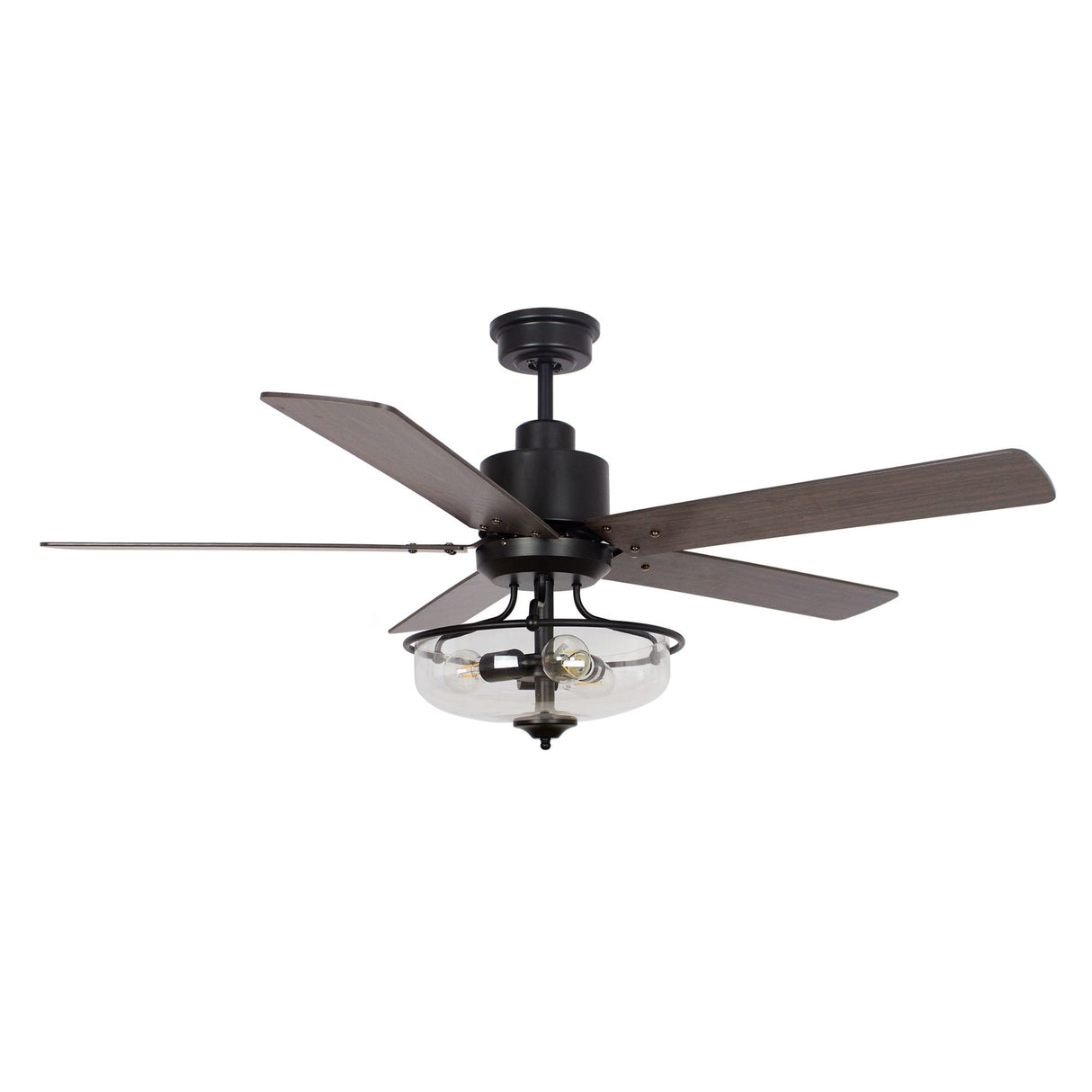 52 inch Reversible Wooden 5-Blade 3-Light Ceiling Fan with Remote