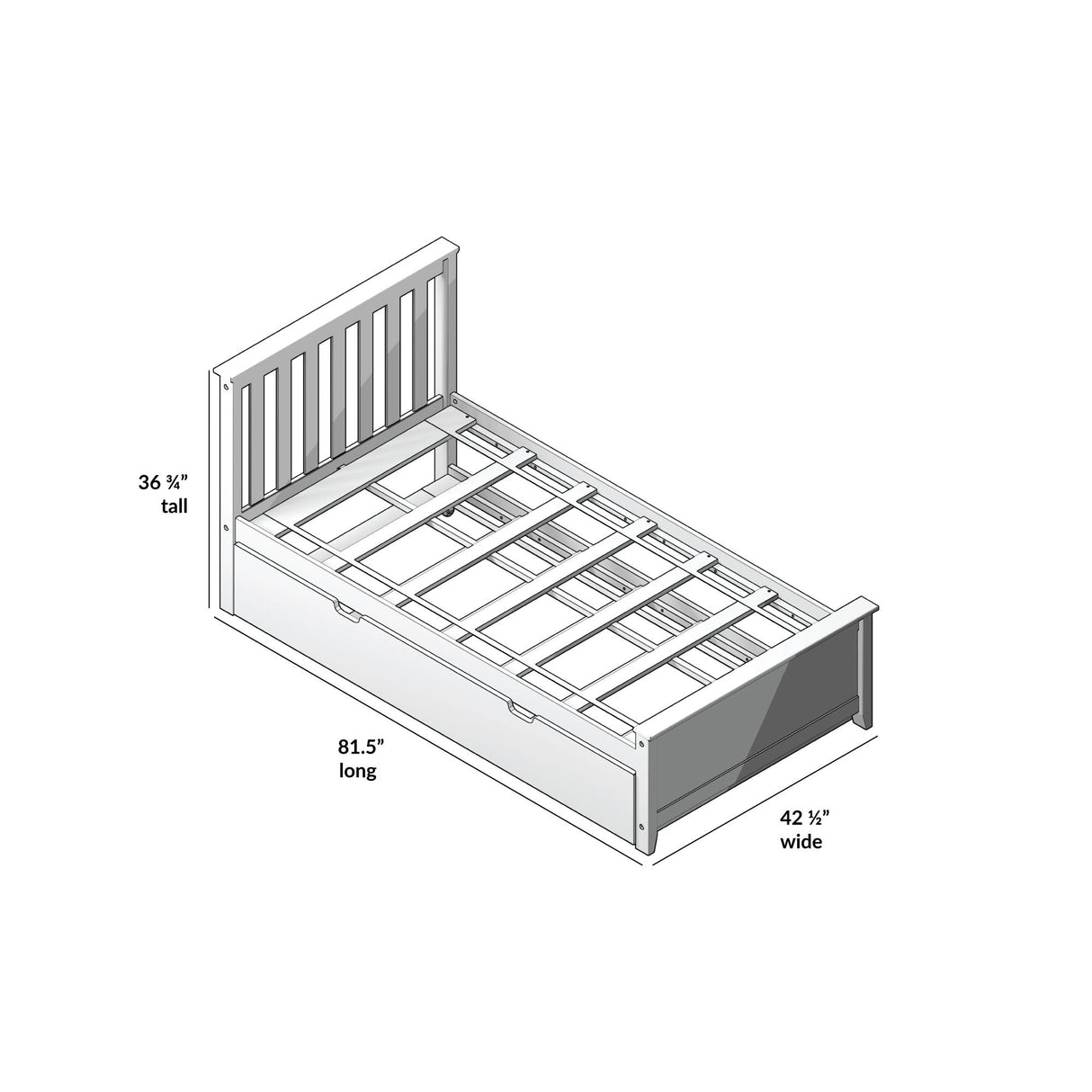 Max and Lily Twin Size Bed with Trundle