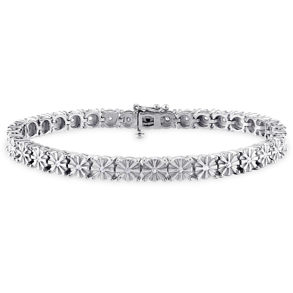 Miadora Sterling Silver 1/2ct TDW Diamond Tennis Bracelet