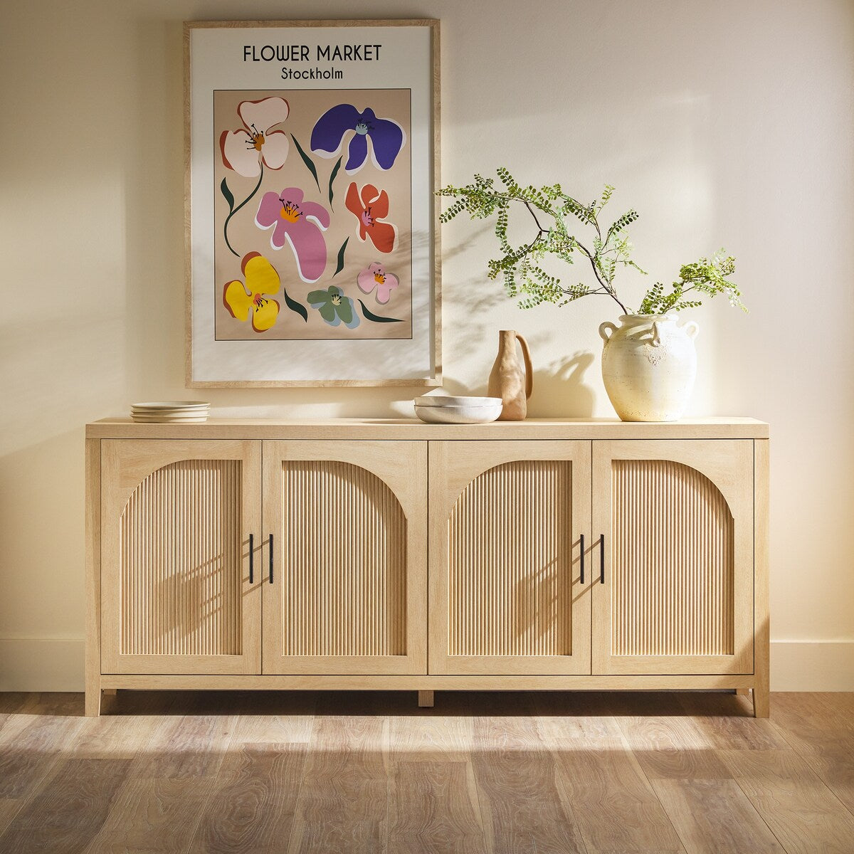 Middlebrook Modern 70-inch Reeded Sideboard with Arched Doors