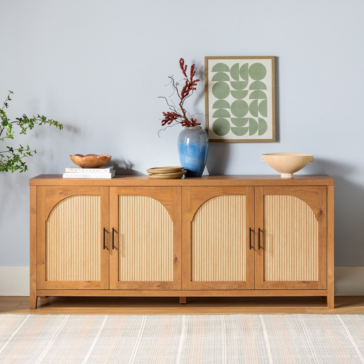 Middlebrook Modern 70-inch Reeded Sideboard with Arched Doors