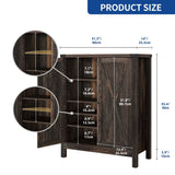 Moasis 5-tier 20 Pair Shoe Storage Cabinet with Double Doors for Entryway