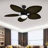 Moasis 52" Palm Leaf Ceiling Fan with Light Tropical Style with Remote