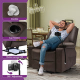 Moasis Reclining Chair PU Massage with LED and Mobile Phone Holder