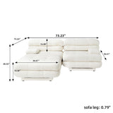 Modular Sectional Couch with Ottomans- L Shaped Couch for Living Room, 3 Seater Sofa Sets