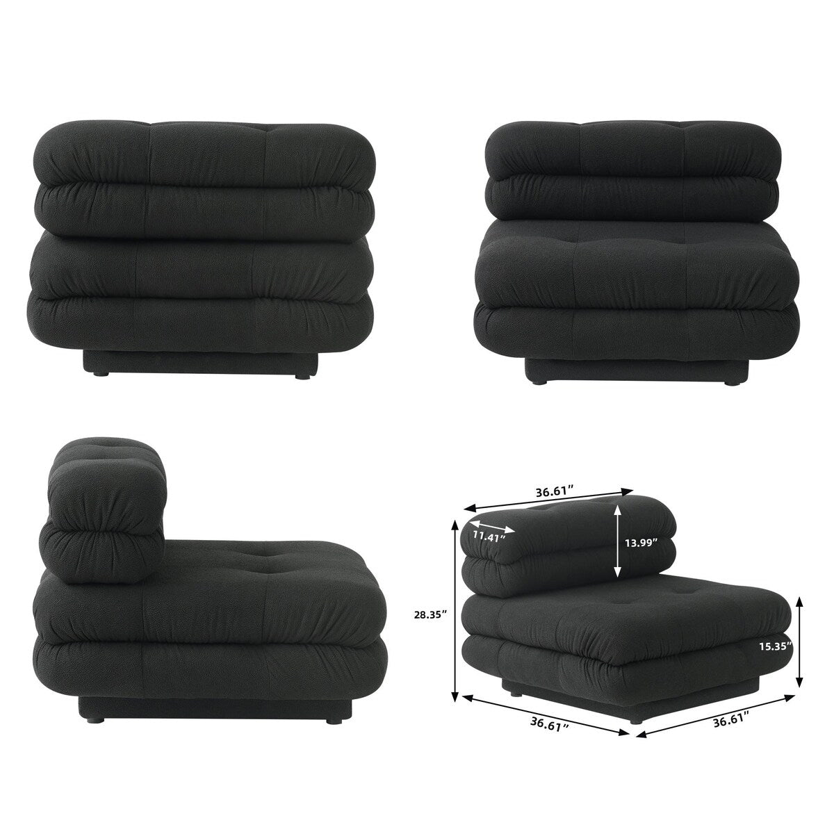 Modular Sectional Couch with Ottomans- L Shaped Couch for Living Room, 3 Seater Sofa Sets