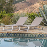 Myers Outdoor Mesh Chaise Lounge (Set of 2) by Christopher Knight Home