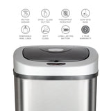 NINESTARS 21.1-gallon Motion Sensor Stainless Steel Trashcan DZT-80-4